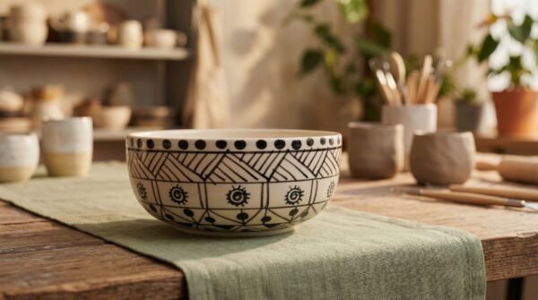 Premium Designer Hand Painted Tribal Print Serving Bowl