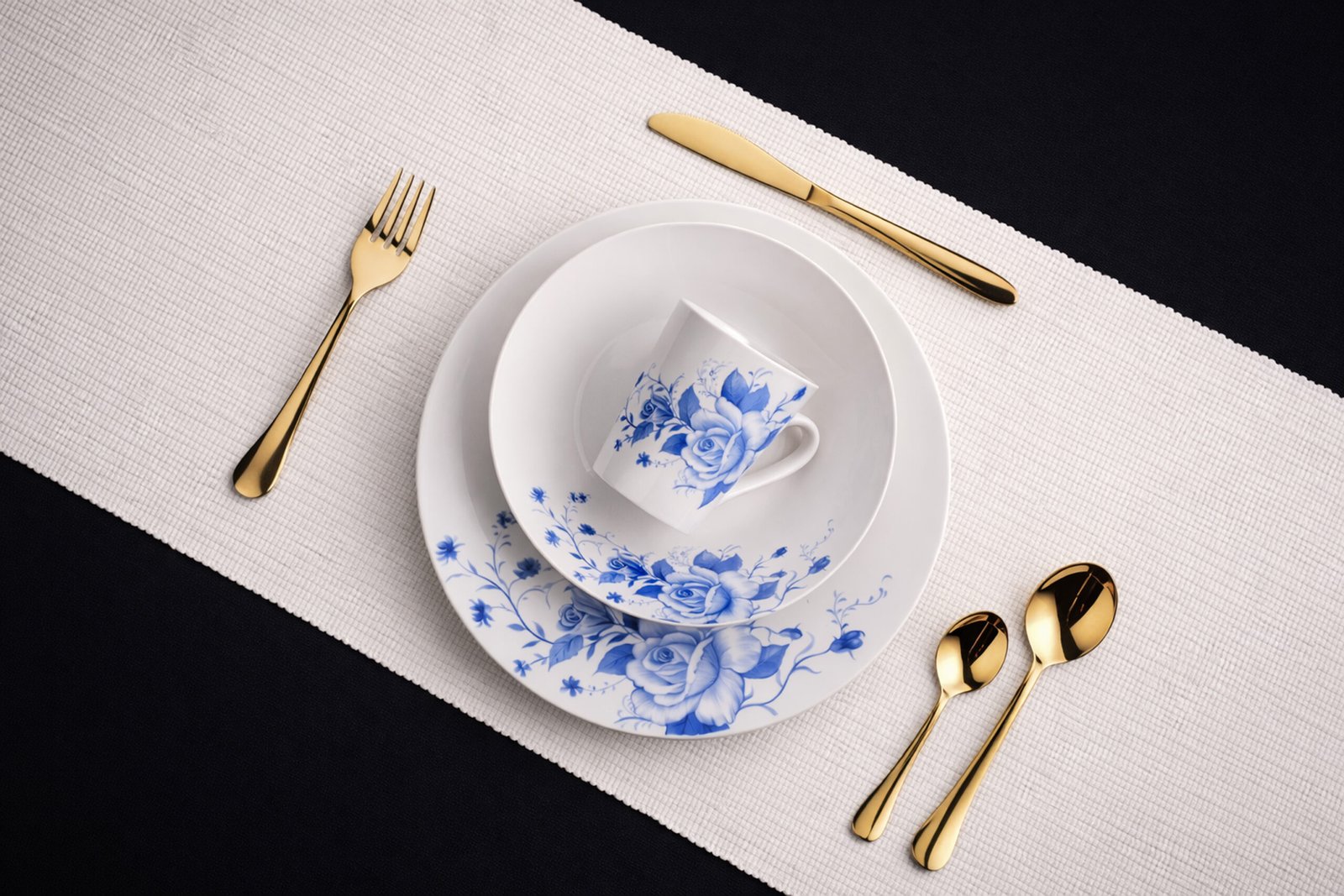 Azure Floral Porcelain Dinner Set