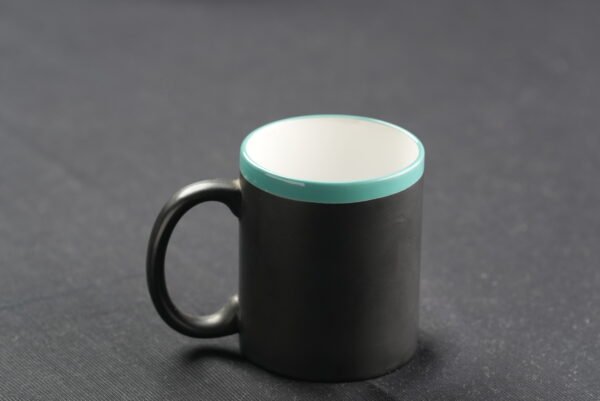 Black Mug With Aqua green Rim (Small Mug)