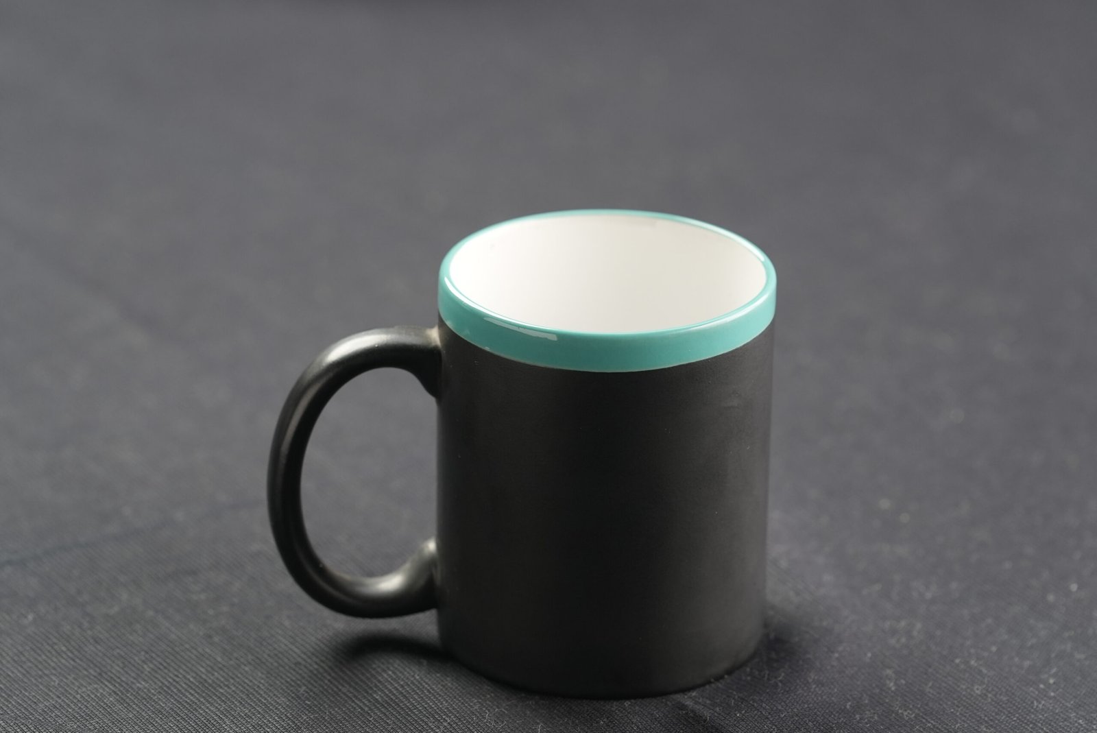 Black Mug With Aqua green Rim (Small Mug)