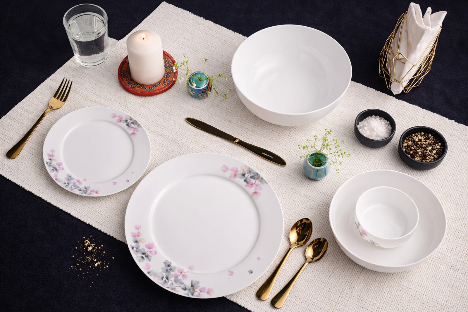 Blossom Whisper Porcelain Dinnerware Set