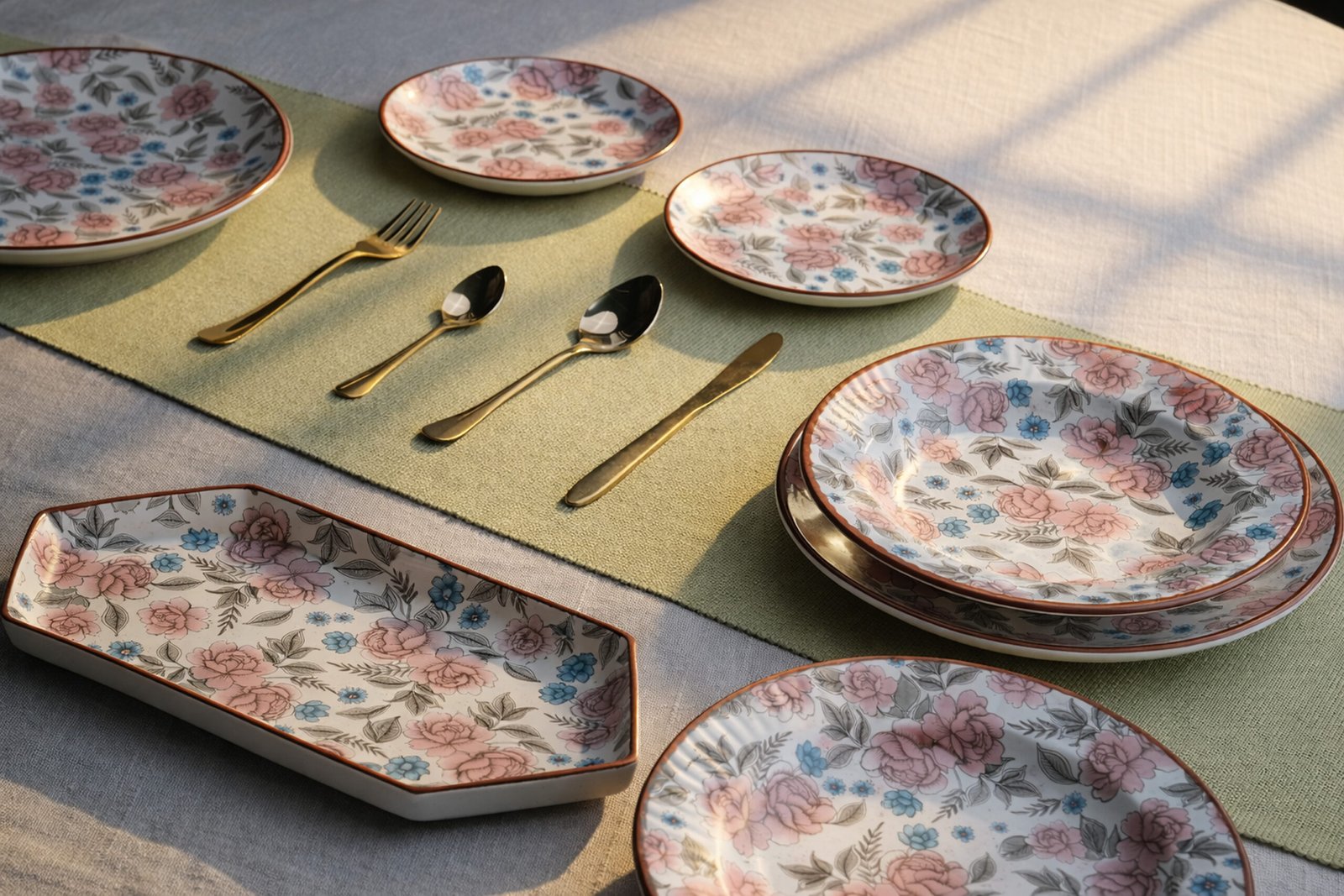 Boho Style Floral Designer Dinner Plate3