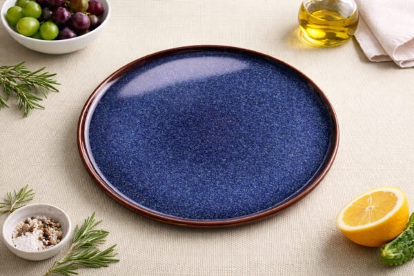 Galaxy Blue Stone-Glaze Ceramic Plate