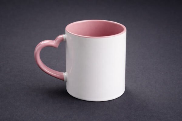 Heart Handle Three Tone Pink Mug