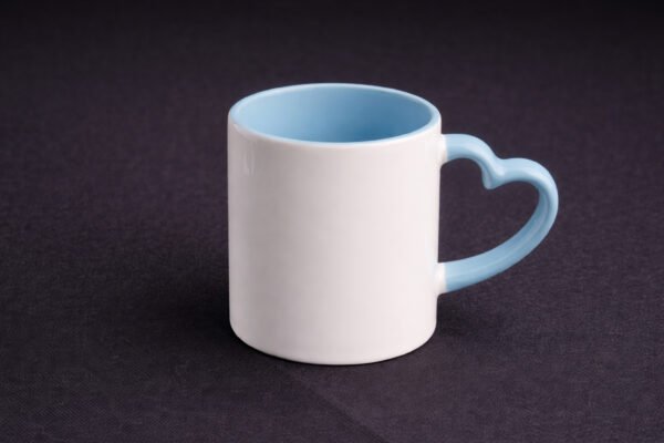 Heart Handle Three Tone Sky Blue Mug