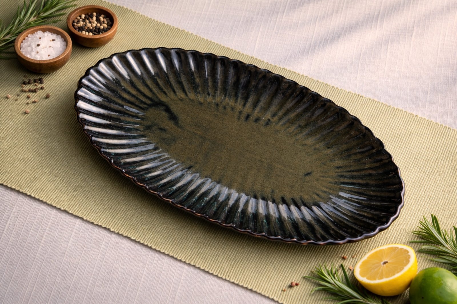 Oval Fluted Platter1