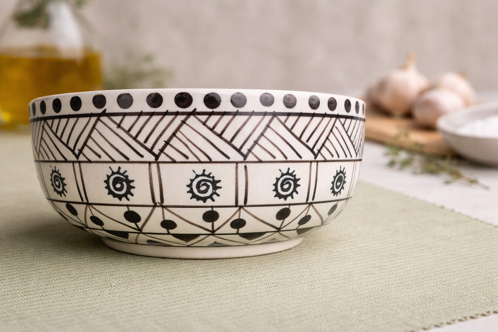 Premium Designer Hand Painted Tribal Print Serving Bowl2