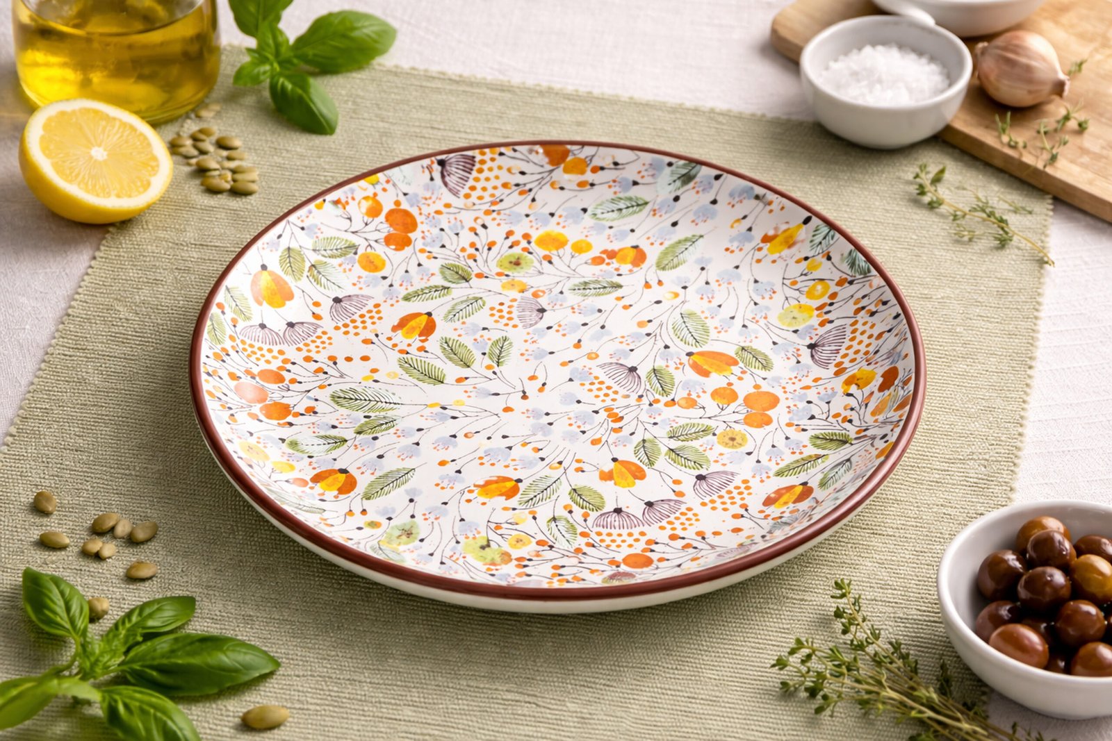 Premium Floral Designer Dinner Plate 1