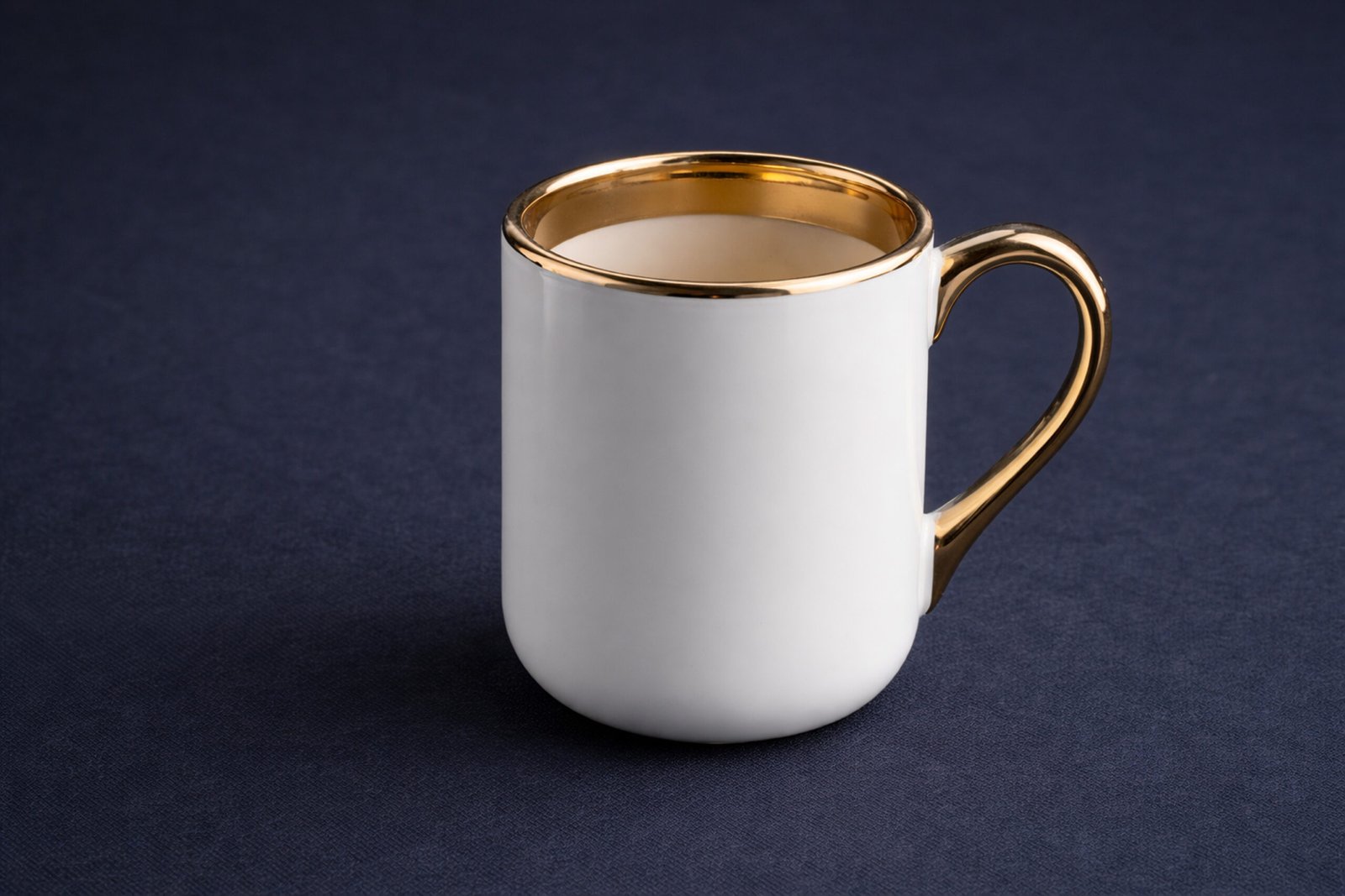 Rim & Handle Golden Color Mug(Cream Color)