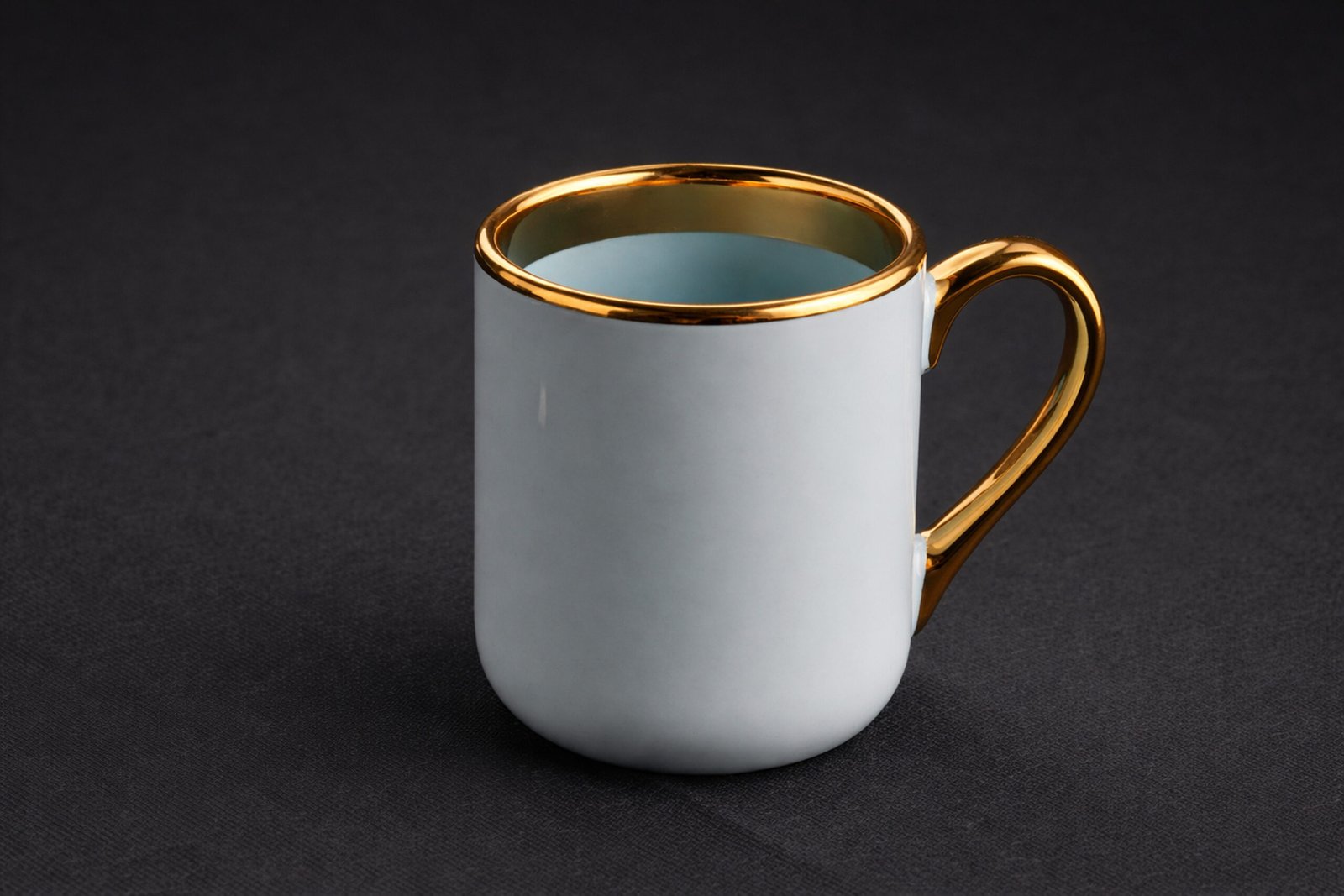 Rim & Handle Golden Color Mug(Light Green)