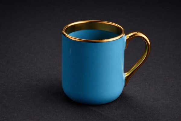 Rim & Handle Golden Color Mug(Ocean Blue)