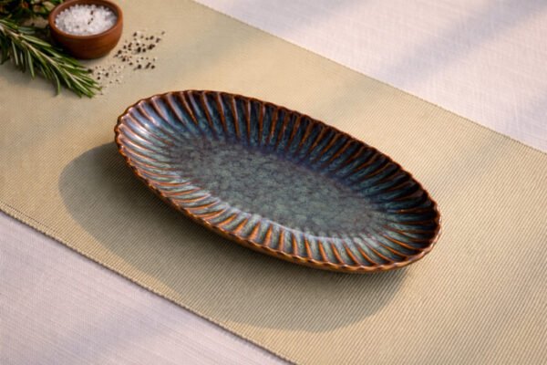 Rippled Oval Serving Platter