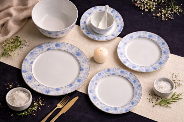 Royal Blue Floral Porcelain Dinner Set