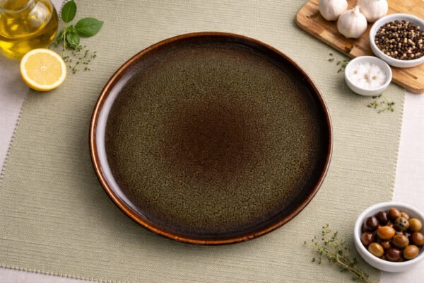 Rustic Glaze Round Stoneware Plate