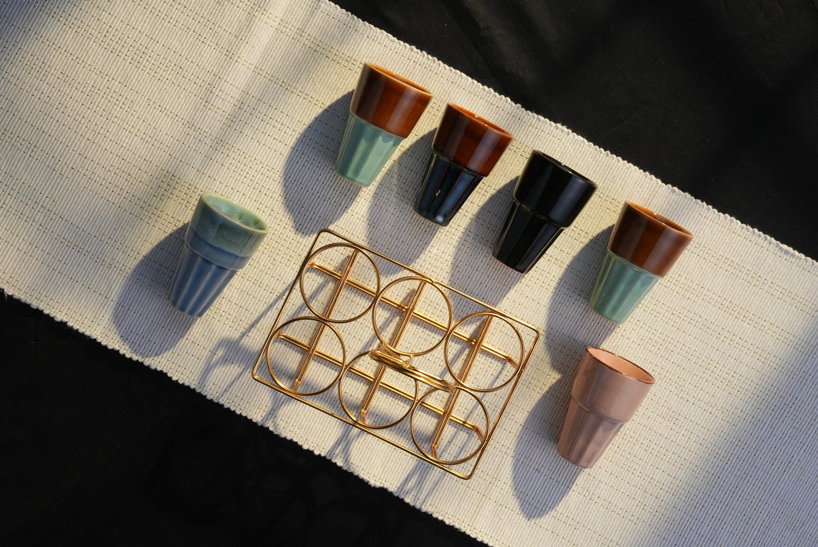 Stackable Espresso Shot Glass Set with Metal Stand