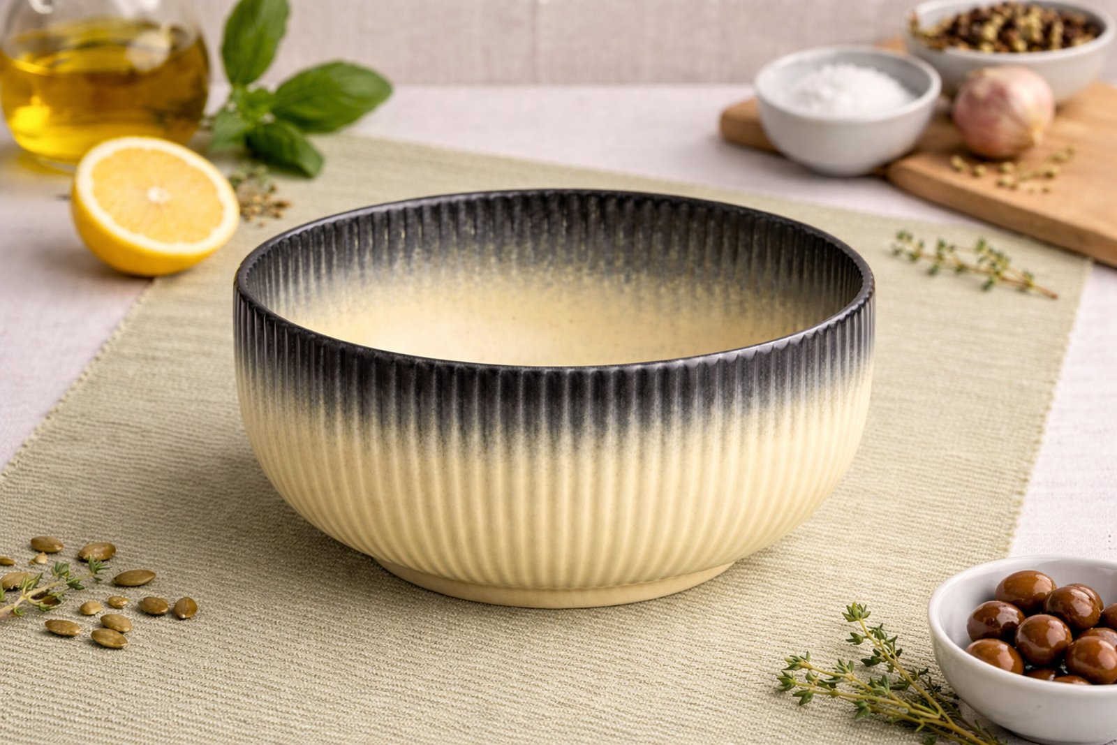 Two-Tone Gradient Stoneware Bowl