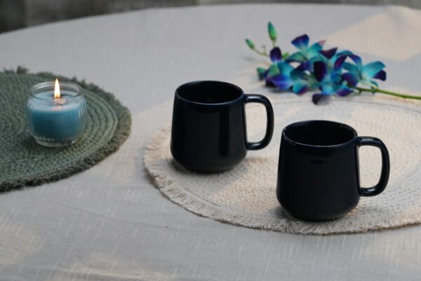 Urban Navy Blue Stoneware Mug – Set of two